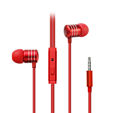 Uolo Pulse Earbuds with Mic, 3.5mm, Metallic Red